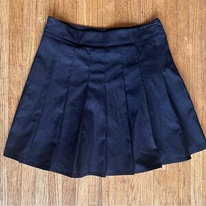 SHEIN Black Pleated Circle Skater Skirt